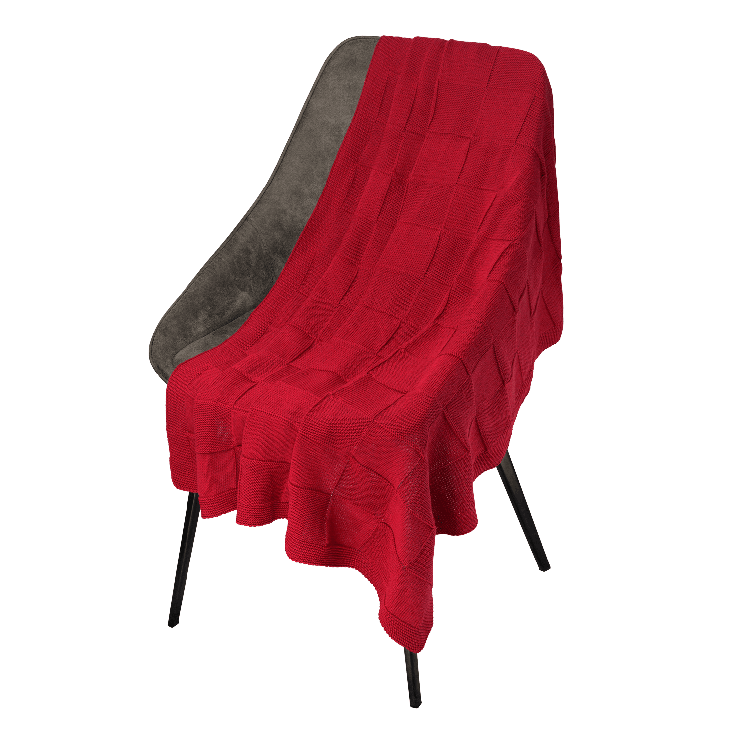 Плед Селла (Cella) вязаный, красный (без подарочной коробки) для бизнеса