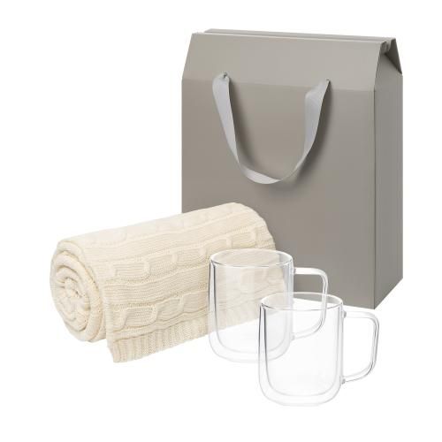 Подарочный набор Viora, Fado в серой коробке-пакете (2 кружки+плед)