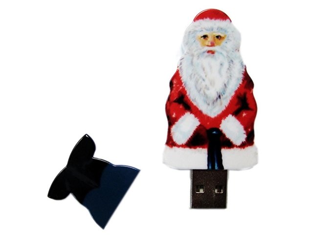 USB-флешка на 16 Гб Дед Мороз Santa под нанесение, белый для бизнеса
