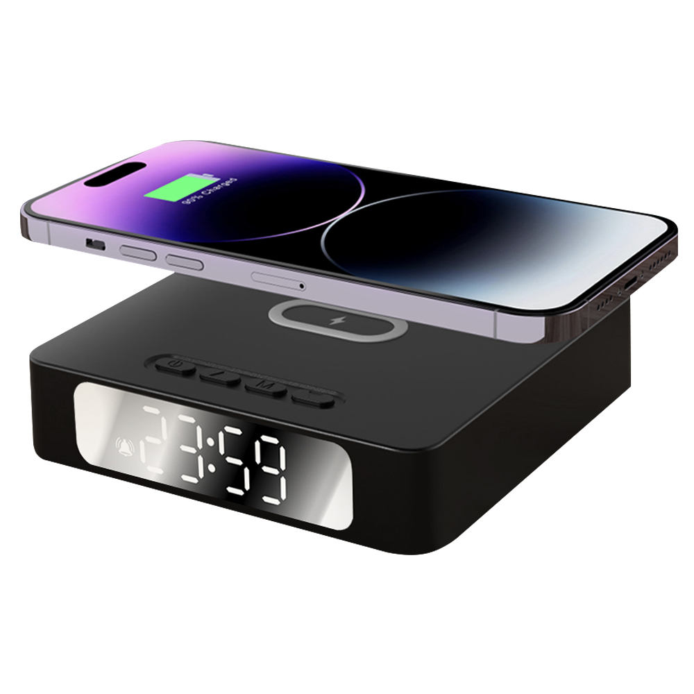 Часы с беспроводной зарядкой Raven 3в1, черный для бизнеса