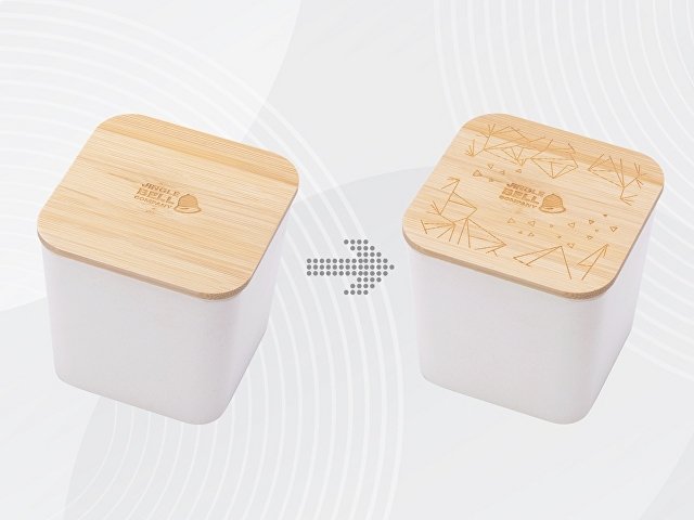 Eмкость для хранения «Flake», бежевый, натуральный, с гравировкой для бизнеса