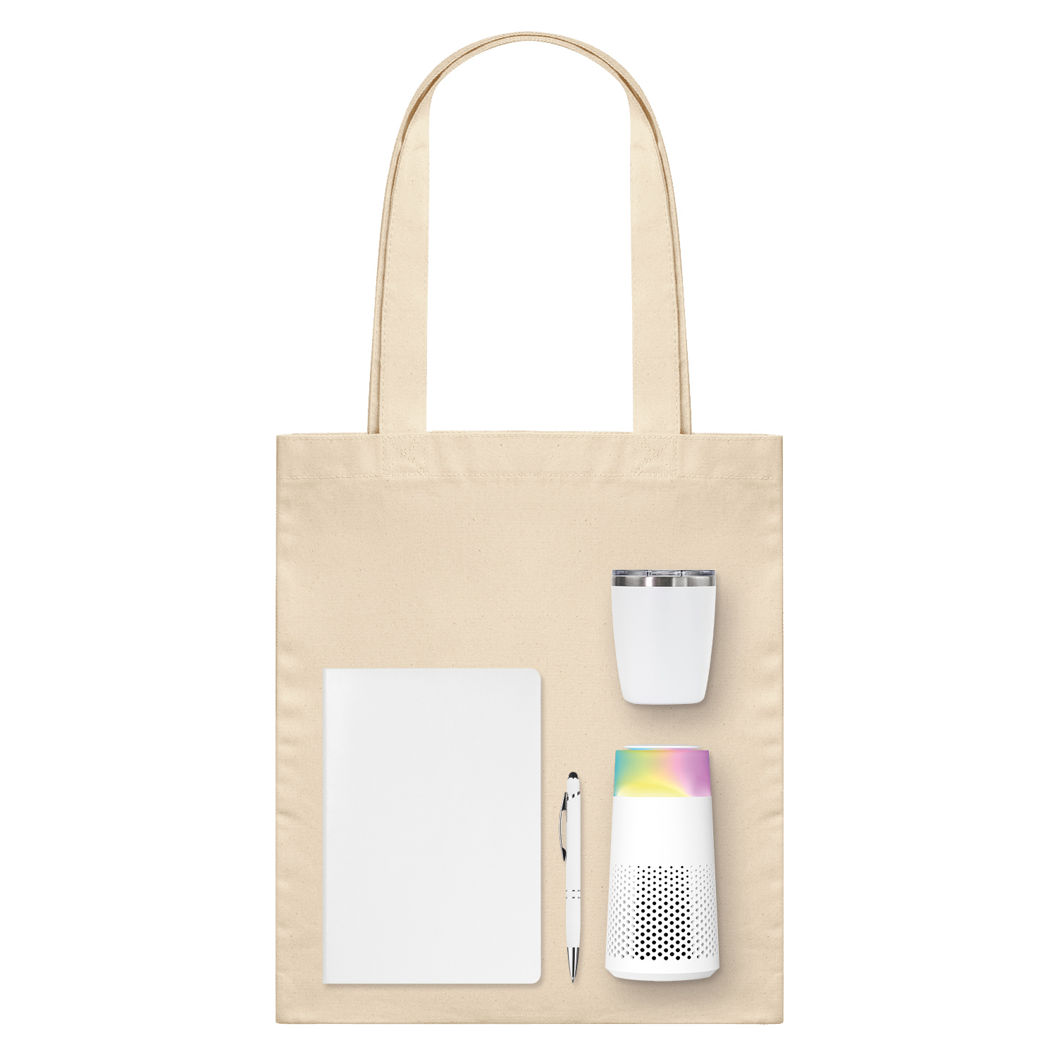 Подарочный набор Велком Пак Гэлакси (Welcome Pack Galaxy), белый  (термокружка, очиститель воздуха, ежедневник, ручка, шоппер) для бизнеса