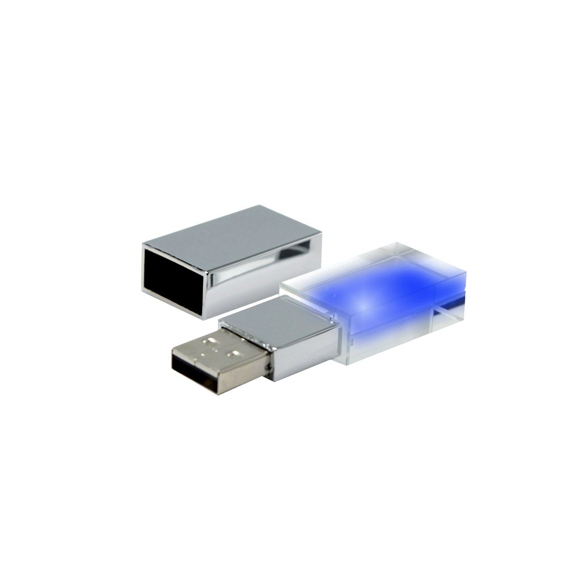 Флешка Moon 16 Гб, зеленая подсветка для бизнеса