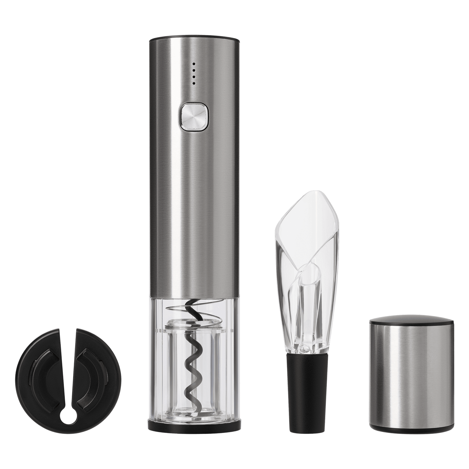 Набор для вина с электрическим штопором Винтаро (Vintaro), серебряный для бизнеса