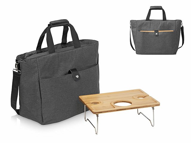 Набор для пикника Fabar сумка-холодильник и бамбуковый столик на ножках для бизнеса