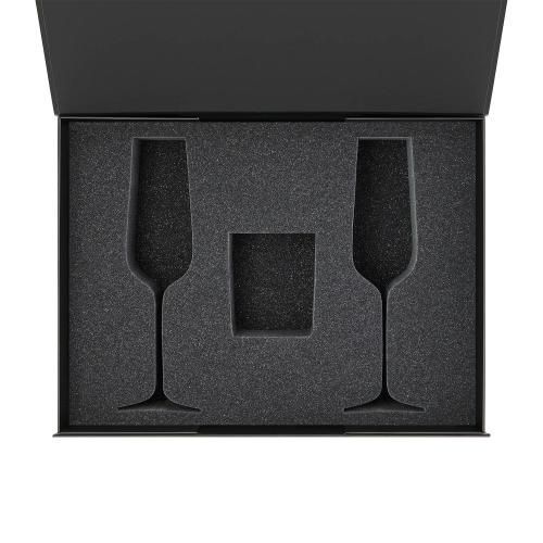Ложемент под свечу Enigma + 2 бокала для шампанского в среднюю коробку-трансформер (арт. 695721)