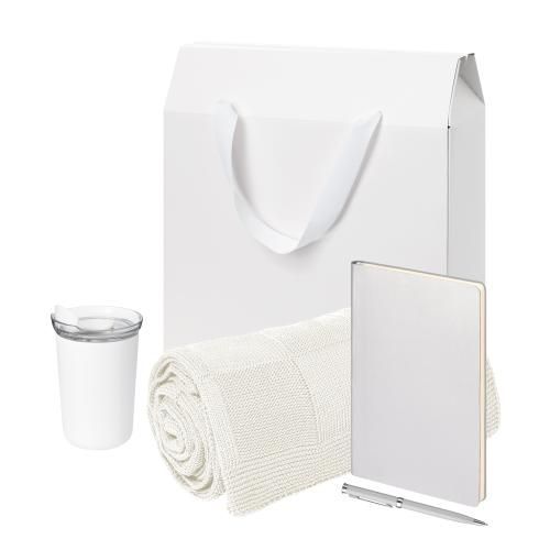 Подарочный набор Welcome Pack Spark, серебряный (термокружка,ежедневник, ручка, плед, коробка-пакет)