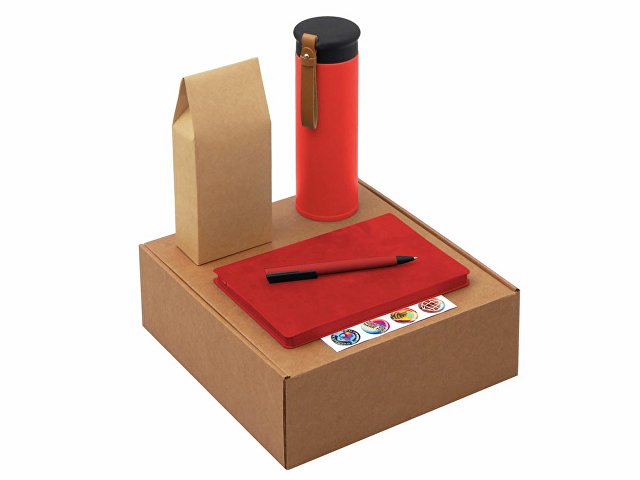 Набор «Draftea» с блокнотом, ручкой, термосом и чаем для бизнеса