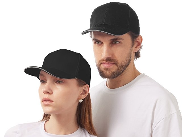 Кепка со светоотражающим кантом, черный