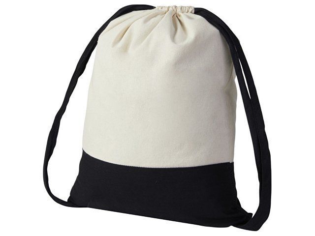 Рюкзак-мешок Cotton из хлопка 170 г, натуральный/черный