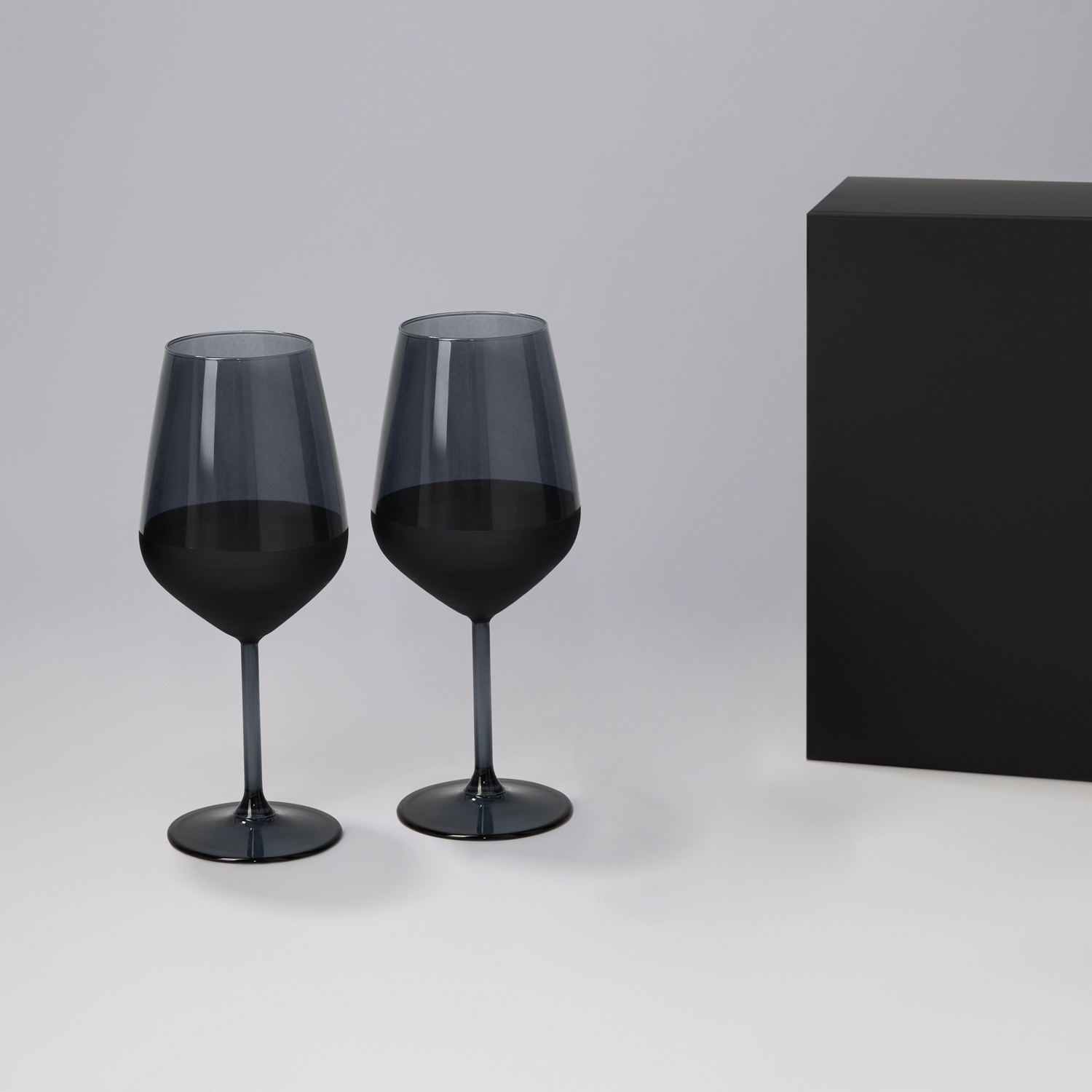Подарочный набор 2 бокала для вина Блэк Эдишн (Black edition) в черной коробке для бизнеса