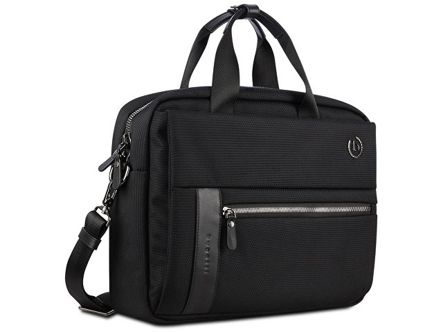Портфель мужской BUGATTI НЕРО | NERO 15'', чёрный, нейлон 1680D/кожа, 42х10х30 см для бизнеса