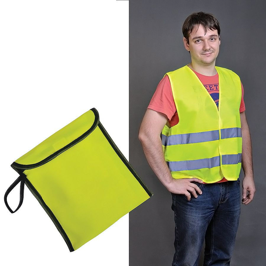 Жилет светоотражающий "SAFETY" в чехле,  размер L, нейлон для бизнеса