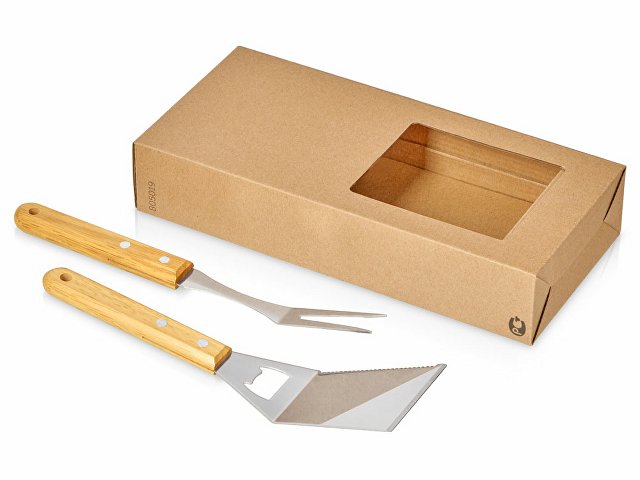 Набор BBQ Grill Master из двух приборов с деревянными ручками для бизнеса