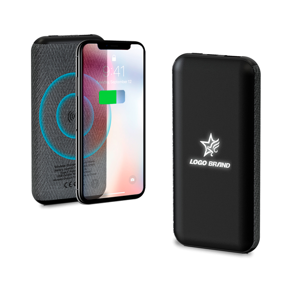Внешний аккумулятор Stormoway, 10000 mAh с беспроводной зарядкой, черный для бизнеса