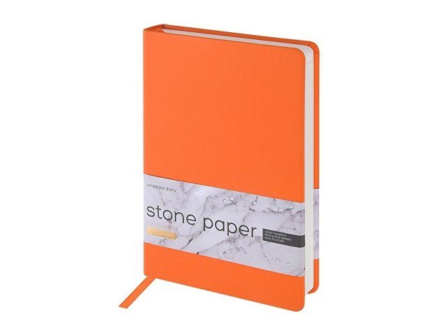 Ежедневник с каменной бумагой недатированный А5 "Carrara"», оранжевый