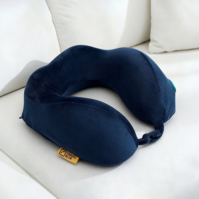 Подушка для путешествий массажная Travel Blue Massage Tranquility Pillow (217), цвет темно-синий для бизнеса