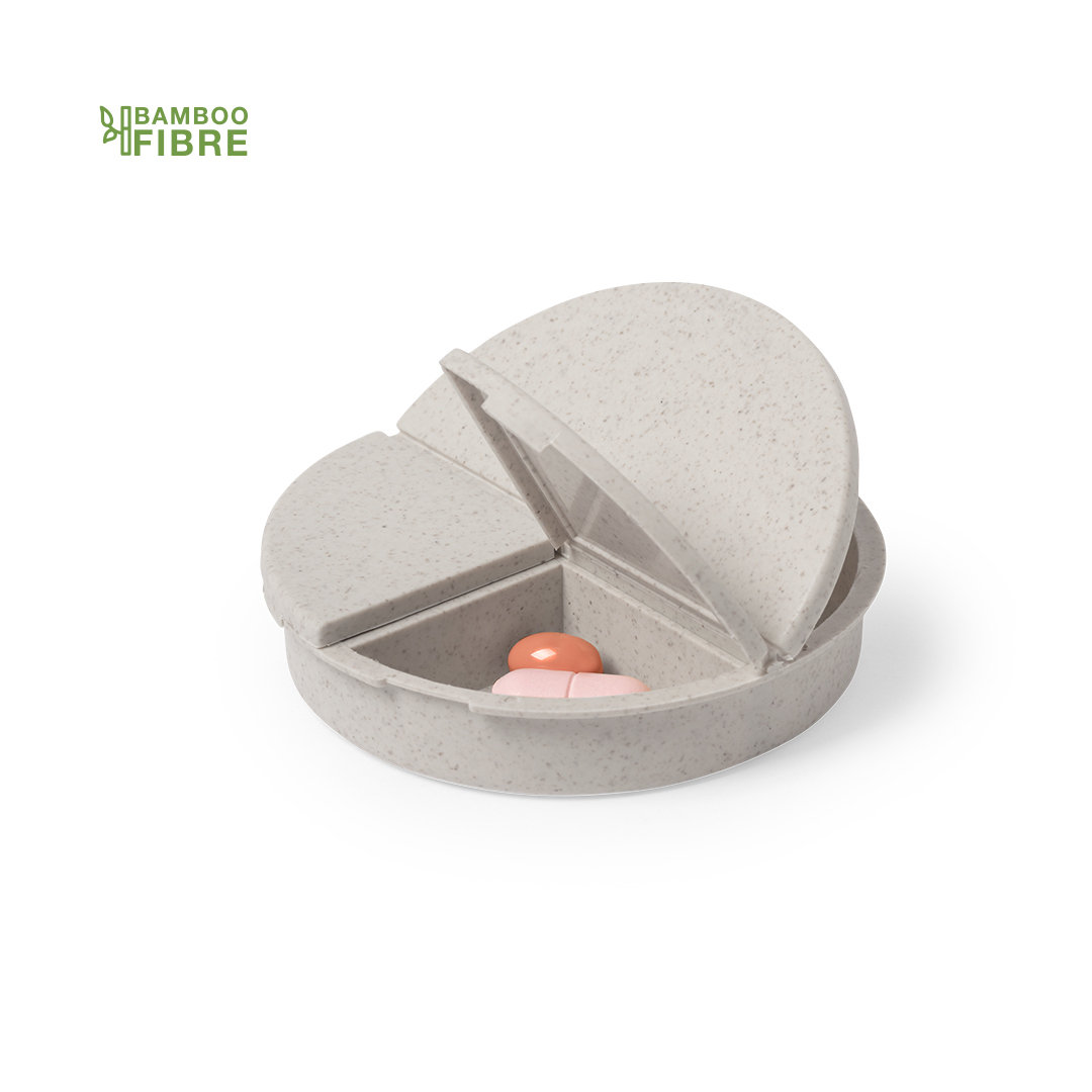 Таблетница BETUR, 3 отсека, h=1,7 cm, d=7,5 см; пластик, бамбуковое волокно для бизнеса