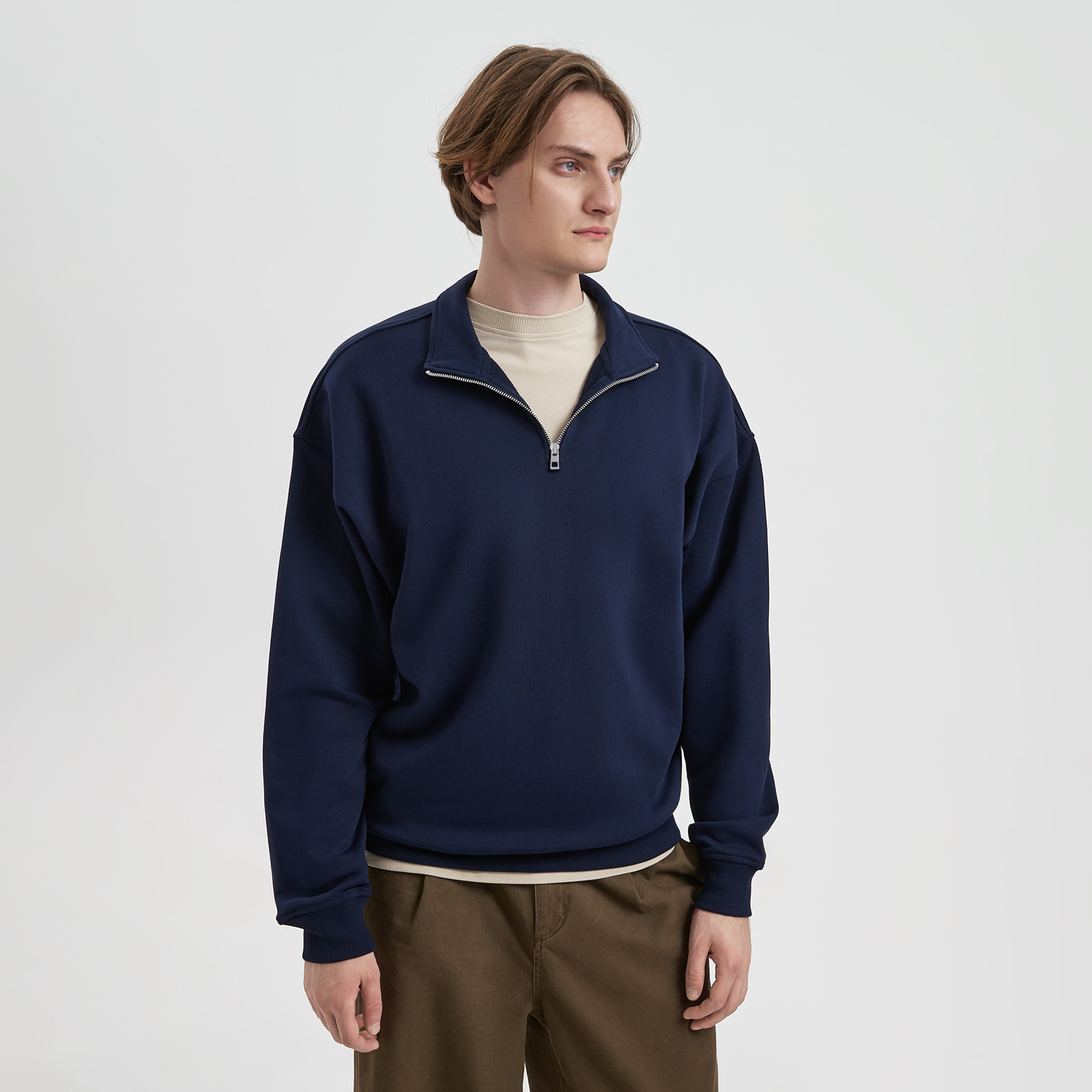 Толстовка на молнии унисекс Флоу (Flow), темно-синяя, размер 5XL/6XL для бизнеса
