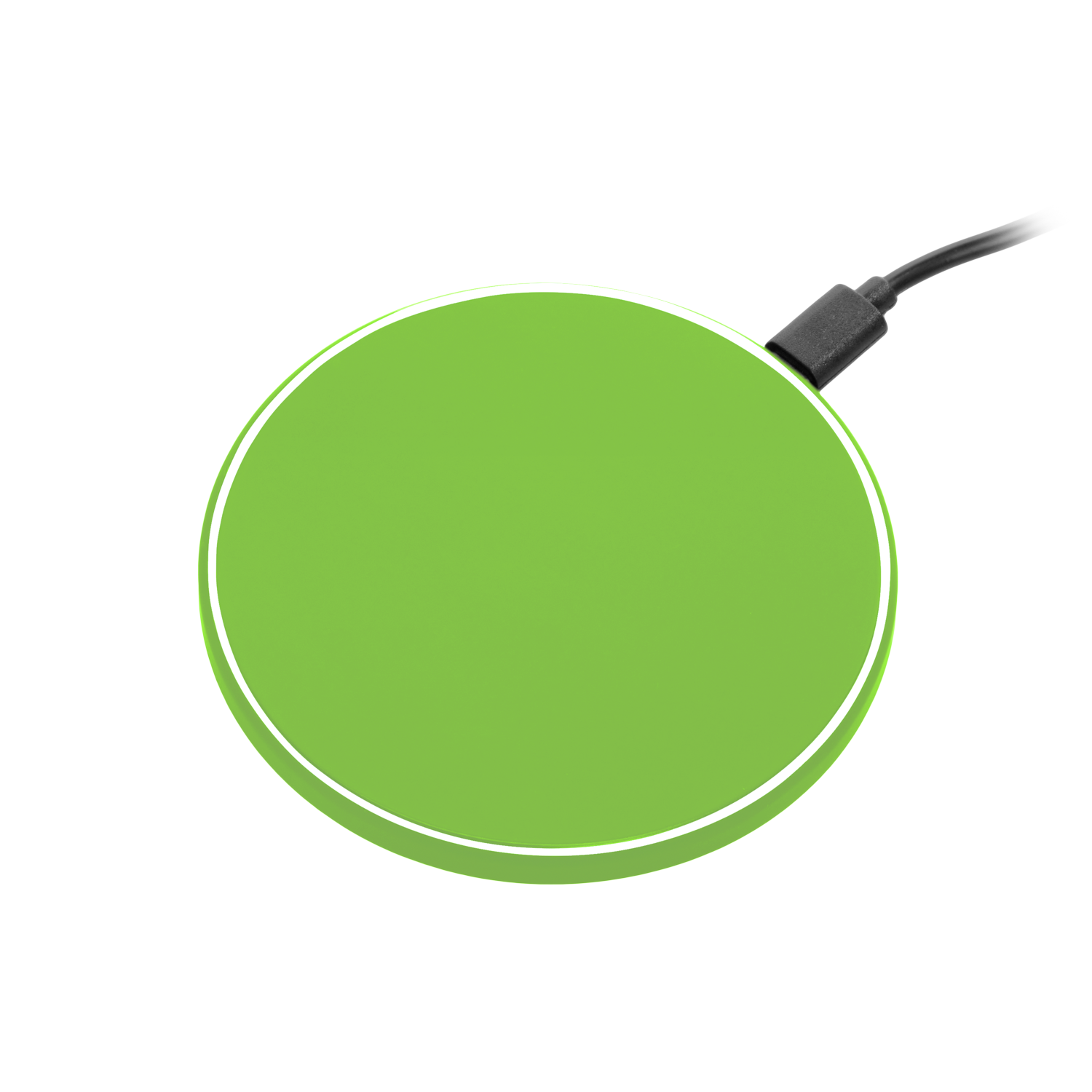 Беспроводное зарядное устройство с подсветкой 15W Аурис (Auris), салатовое для бизнеса