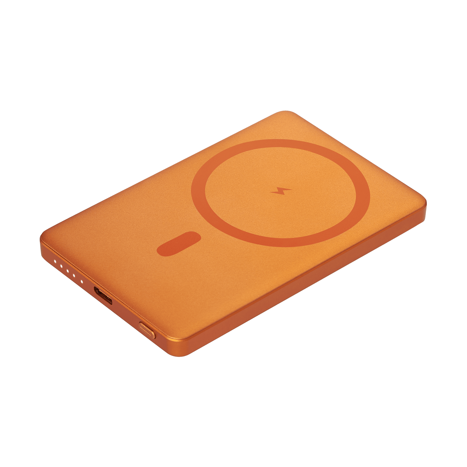 Внешний аккумулятор Атлантис (Atlantis) PD 5000mAh с функцией беспроводной зарядки 15W, оранжевый для бизнеса