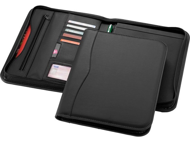 Папка A4 "Ebony" на молнии, черный для бизнеса