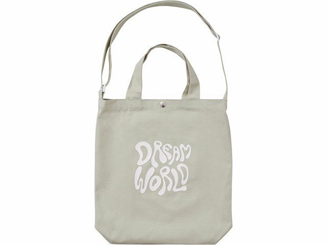 Сумка Helfer из хлопка на кнопке с регулирующейся лямкой, оливковый (3D термотрансфер)