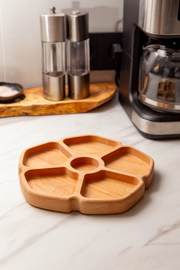 Менажница цветок, 23см, бук для бизнеса