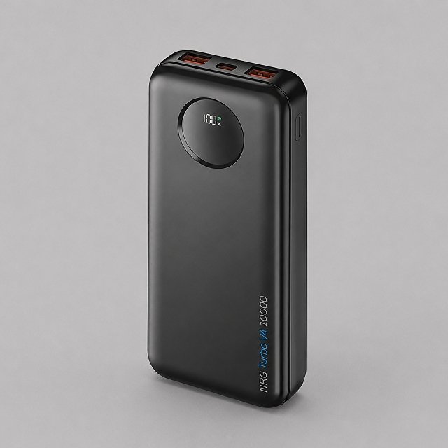 Внешний АКБ NRG Turbo V4 10000 мА-ч, дисплей, черный, Deppa для бизнеса