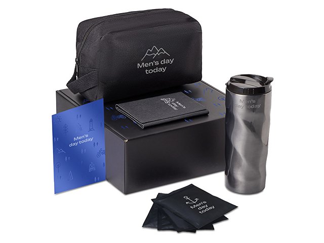 Подарочный набор «Re:m. Road»  с термокружкой, косметичкой и обложкой для паспорта для бизнеса