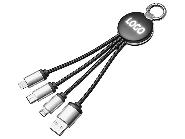 Кабель 3-в-1 с подсветкой лого «Ion mini»