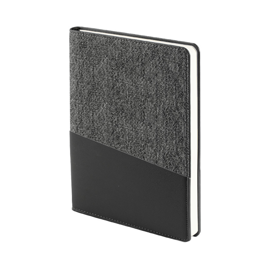 Ежедневник недатированный DENIM, серый, формат А5, блок в линейку для бизнеса