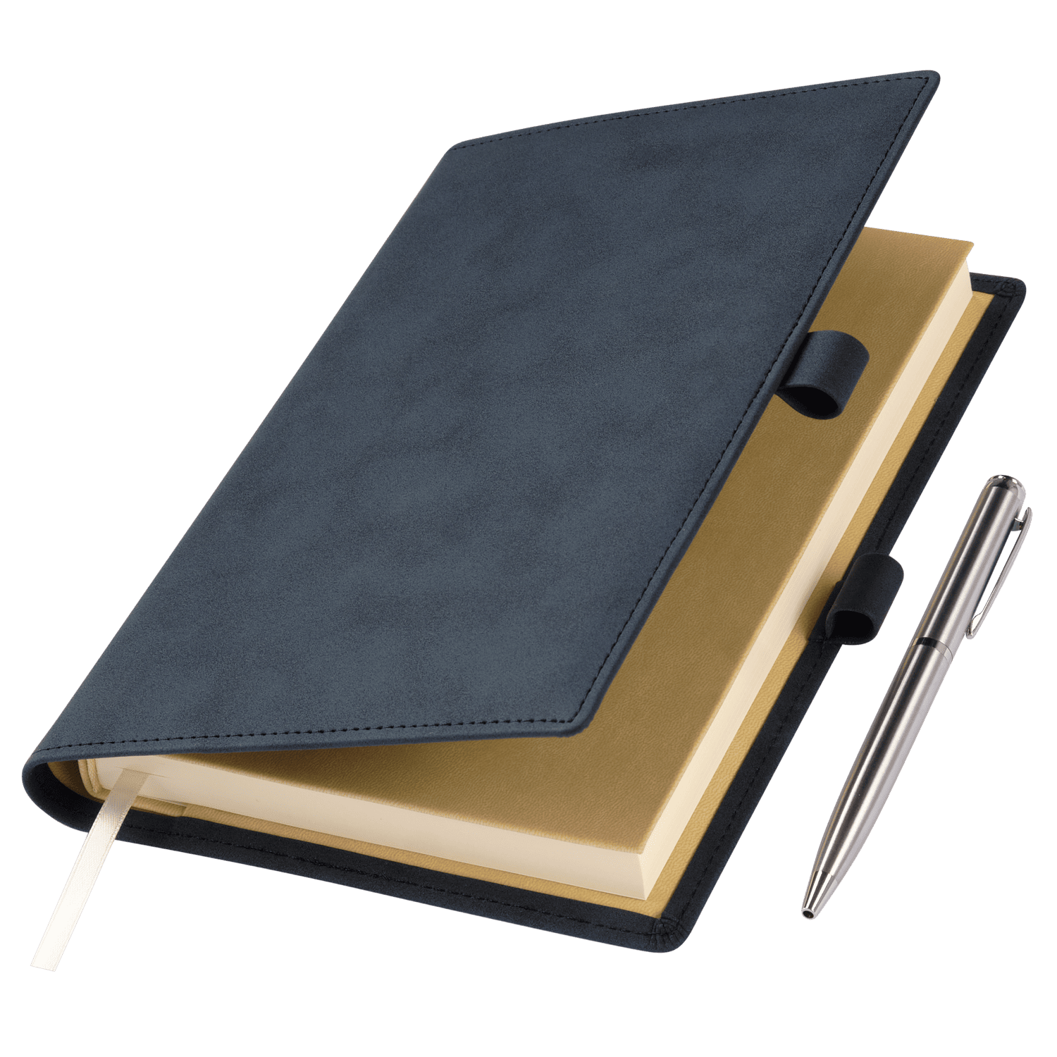 Ежедневник-портфолио Клип (Clip NEO) недатированный в подарочной коробке, синий (в комплекте ручка Sonata BP серебро) для бизнеса