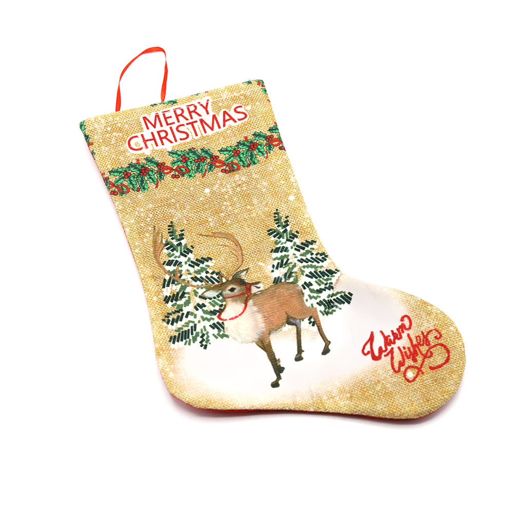 Сапожок подарочный новогодний №5 (олень бежевый) для бизнеса