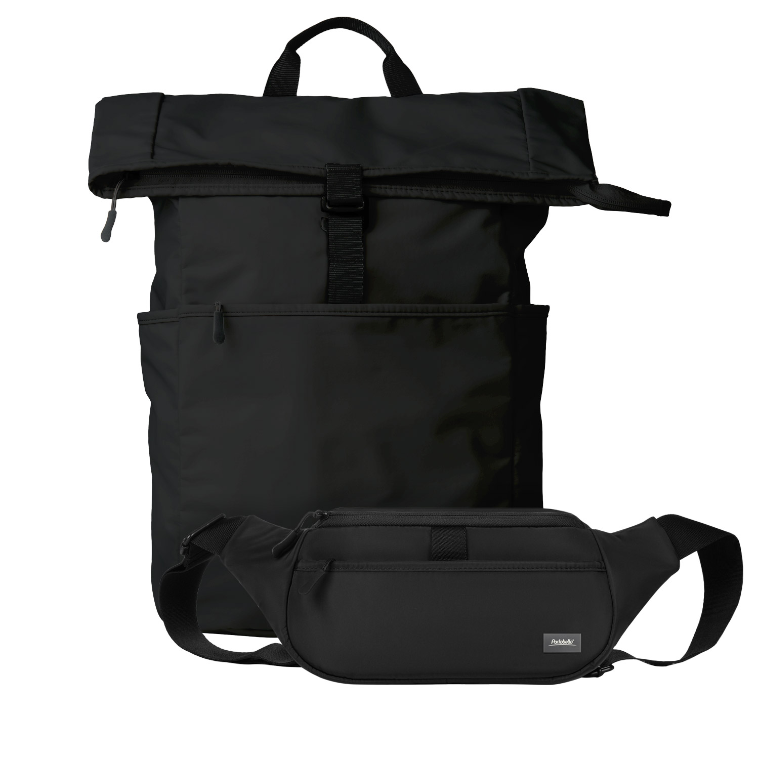 Подарочный набор Бостон (Boston) рюкзак + поясная сумка, черный для бизнеса