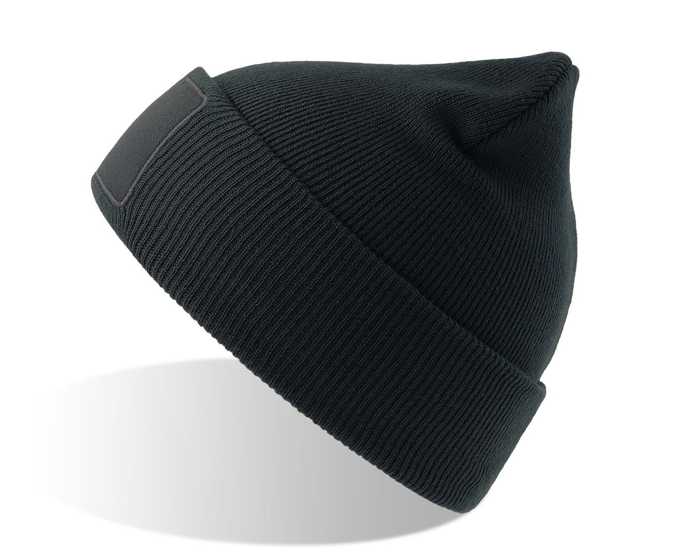 Шапка вязаная  двойная Wind-S с патчем для бизнеса