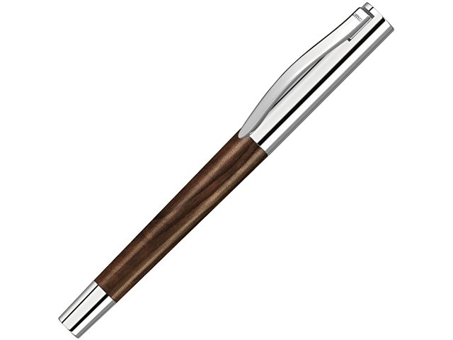 Ручка роллер "TITAN WOOD R", синий, 0.7 мм, коричневый/серебряный для бизнеса