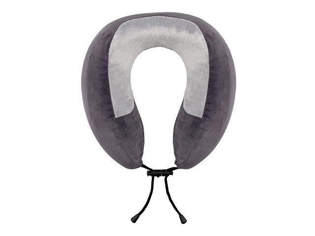 Подушка TORBER, дорожная, с эффектом памяти, тёмно-серая, полиэстер+спандекс