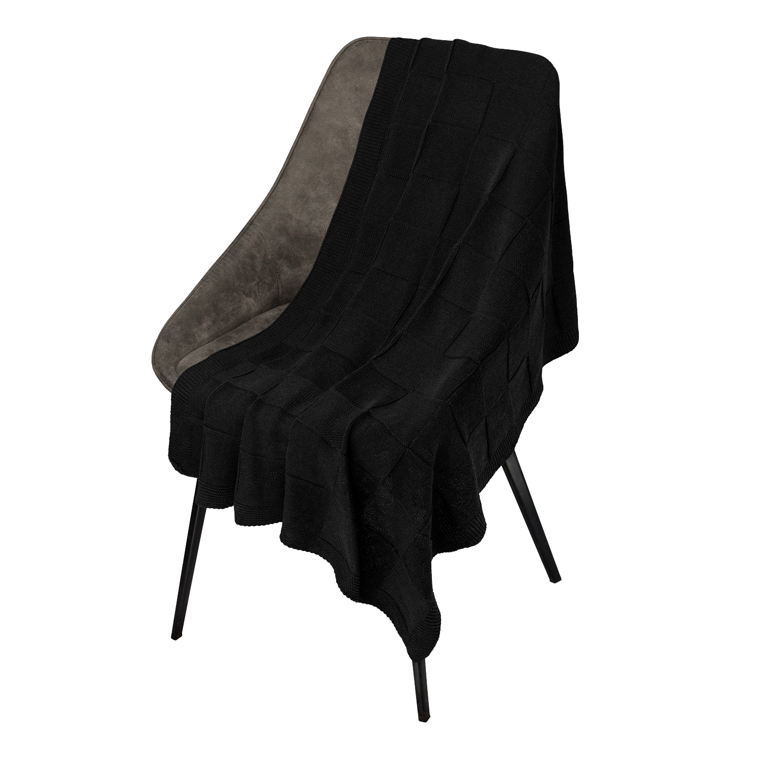 Плед Селла (Cella) вязаный, черный (без подарочной коробки) для бизнеса