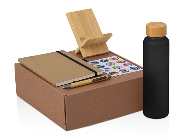 Набор «Wooden» с бутылкой, блокнотом, ручкой и подставкой для телефона  для бизнеса