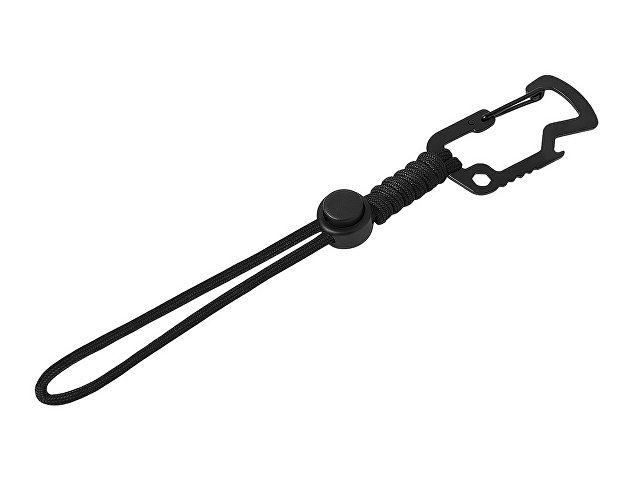 Брелок-шнурок "Spanner" с карабином с открывашкой для бутылок и ключом-шестигранником, черный для бизнеса