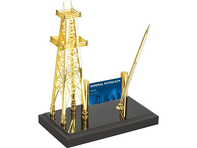 Настольный прибор «Недра», золотистый/черный для бизнеса