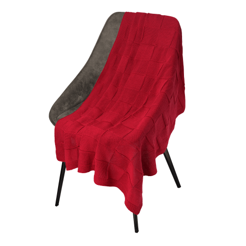 Плед Cella вязаный, красный (без подарочной коробки)