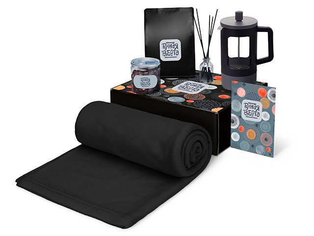 Подарочный набор «Re:y. Vive» с пледом, френч-прессом и кофе для бизнеса