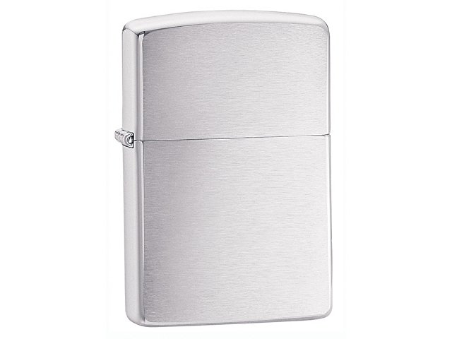 Зажигалка ZIPPO Classic с покрытием Brushed Chrome, латунь/сталь, серебристая, матовая, 38x13x57 мм для бизнеса
