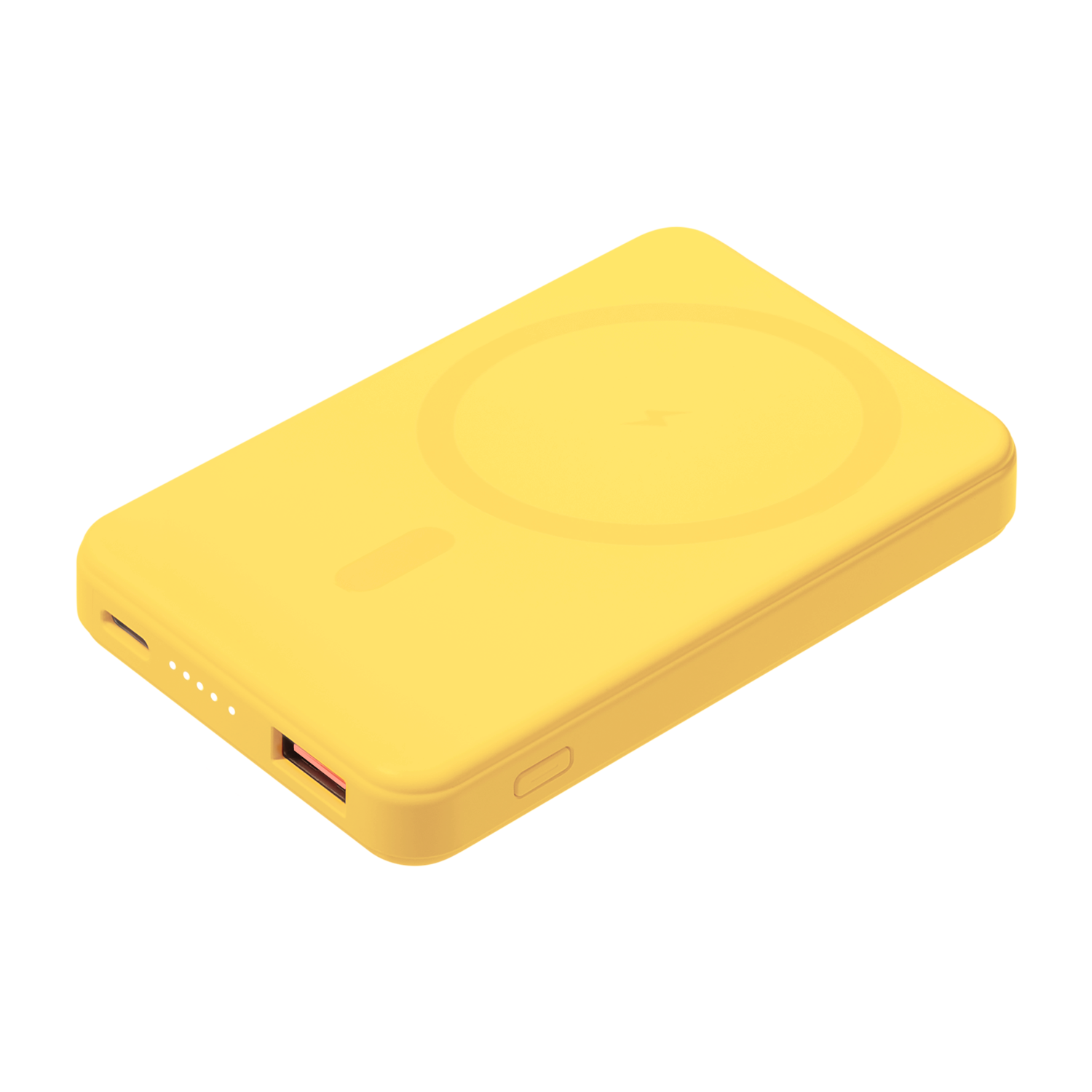 Внешний аккумулятор Ларго PD (Largo PD) 5000mAh с функцией беспроводной зарядки 15W, желтый для бизнеса