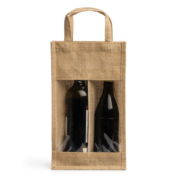 Сумка для вина из джута GRACE, Бежевый для бизнеса