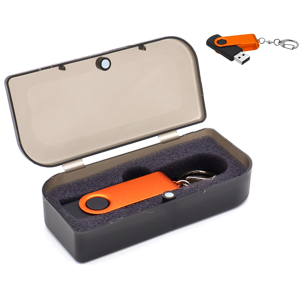 Флешка Twist Color 16 Гб в футляре, зеленая для бизнеса