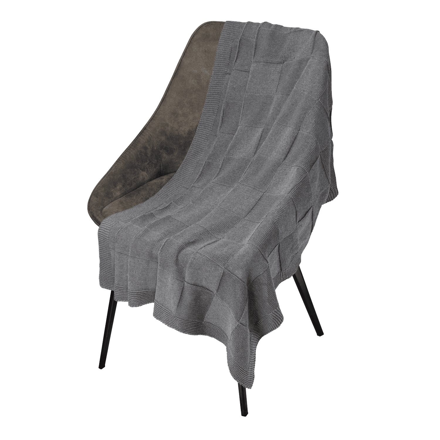 Плед Селла (Cella) вязаный, серый (без подарочной коробки) для бизнеса