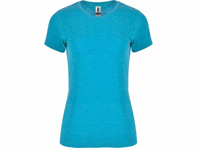 Футболка "Fox" женская, бирюзовый меланж для бизнеса